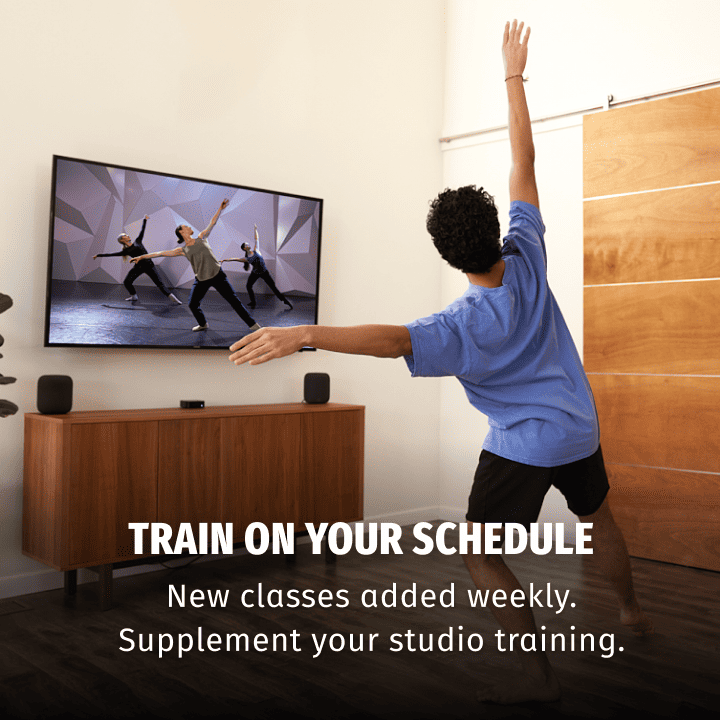 Train on your schedule — new classes added weekly, supplement your studio training